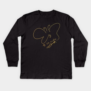 Girls' Generation (SNSD) Taeyeon Autograph Gold Kids Long Sleeve T-Shirt